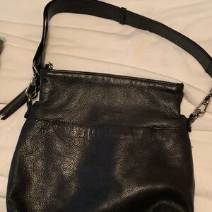 Margot Black Leather Crossbody Bag